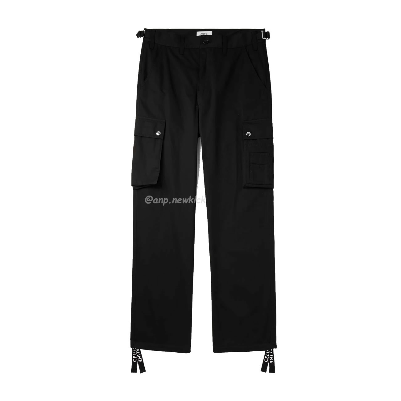 Celine Linen Plain Cotton Logo Cargo Pants (1) - newkick.app